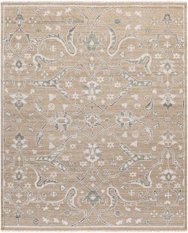 Surya Almeria Hand-made 2' X 3' Luxurious Wool & Viscose Rug - Elegant, Timeless Design For Any Space Light Brown Wool,Viscose Alm2304-23