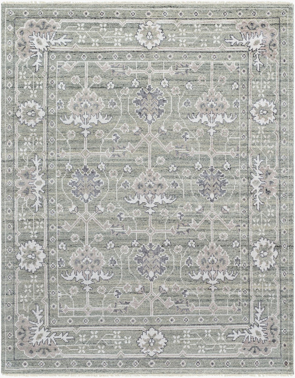 Surya Almeria Hand-made 2' X 3' Luxurious Wool & Viscose Rug - Elegant, Timeless Design For Any Space Medium Gray Wool,Viscose Alm2305-23