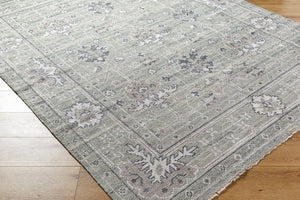Surya Almeria Hand-made 2' X 3' Luxurious Wool & Viscose Rug - Elegant, Timeless Design For Any Space Medium Gray Wool,Viscose Alm2305-23