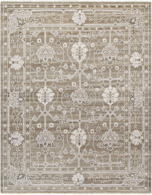 Surya Almeria Hand-made 2' X 3' Luxurious Wool & Viscose Rug - Elegant, Timeless Design For Any Space Light Brown Wool,Viscose Alm2306-23