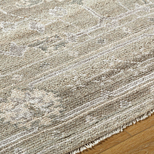 Surya Almeria Hand-made 2' X 3' Luxurious Wool & Viscose Rug - Elegant, Timeless Design For Any Space Light Brown Wool,Viscose Alm2306-23