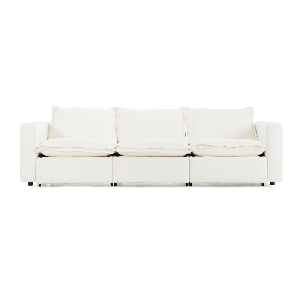 Vig Furniture Divani Casa Almagre - Elegant White Fabric Sofa With 3 Electric Recliners For Ultimate Comfort White  Vgev-g2315-wht