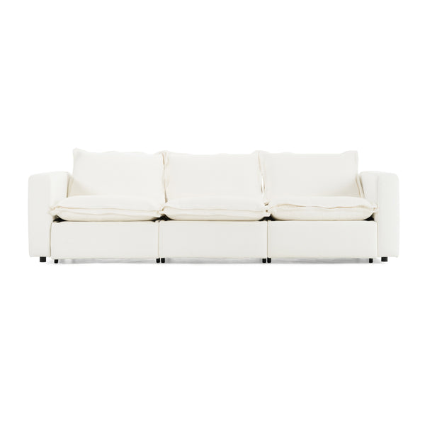 Vig Furniture Divani Casa Almagre - Elegant White Fabric Sofa With 3 Electric Recliners For Ultimate Comfort White  Vgev-g2315-wht