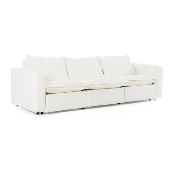 Vig Furniture Divani Casa Almagre - Elegant White Fabric Sofa With 3 Electric Recliners For Ultimate Comfort White  Vgev-g2315-wht