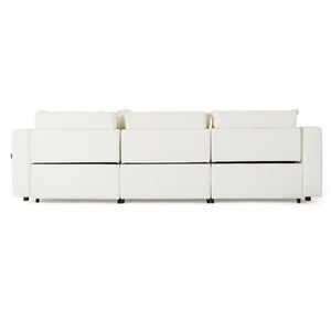 Vig Furniture Divani Casa Almagre - Elegant White Fabric Sofa With 3 Electric Recliners For Ultimate Comfort White  Vgev-g2315-wht