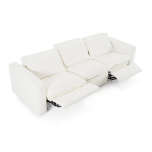 Vig Furniture Divani Casa Almagre - Elegant White Fabric Sofa With 3 Electric Recliners For Ultimate Comfort White  Vgev-g2315-wht