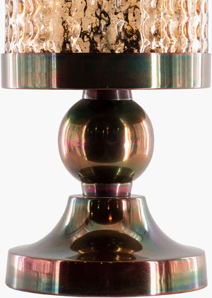 Surya Alsen Elegant 28” Accent Table Lamp With Glass Body And Linen Shade For Stylish Home Illumination Body, Champagne,Base, Metallic ,Bronze,Shade (Outside), Beige,Shade (Inside), White,Finial, Metallic ,Bronze,Harp, Metallic ,Bronze,Cord, Translucent Glass,Aluminum,Linen,Cotton,Aluminum Aln-001