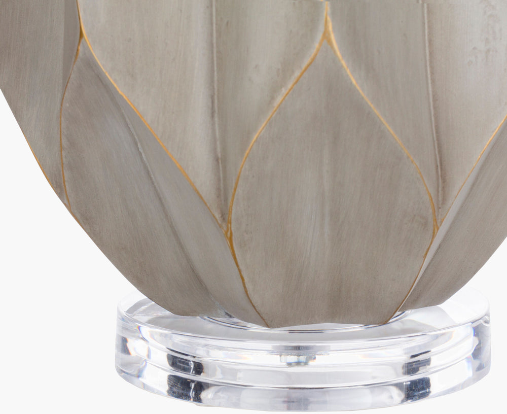 Surya Alpena Modern 28" Accent Table Lamp With Crystal Base & Chic Linen Shade For Stylish Illumination Body, Light Gray,Base, Clear,Finial, Metallic ,Nickel,Harp, Metallic ,Nickel Resin,Crystal,Linen Alp100-tbl