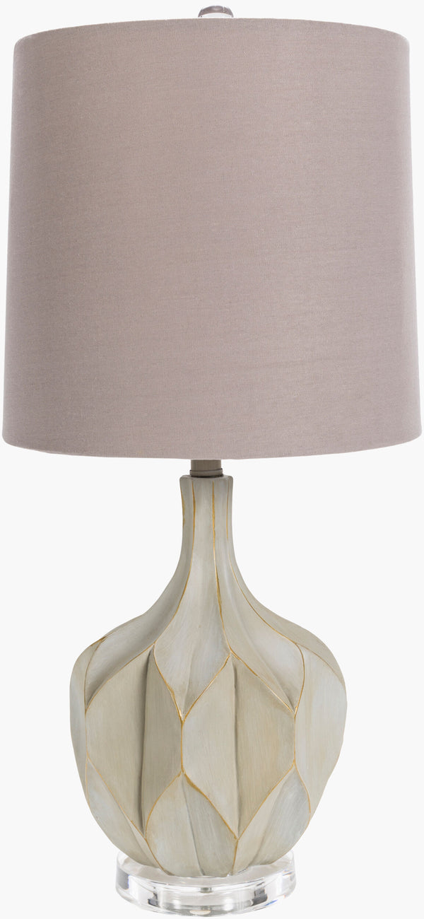 Surya Alpena Modern 28" Accent Table Lamp With Crystal Base & Chic Linen Shade For Stylish Illumination Body, Light Gray,Base, Clear,Finial, Metallic ,Nickel,Harp, Metallic ,Nickel Resin,Crystal,Linen Alp100-tbl