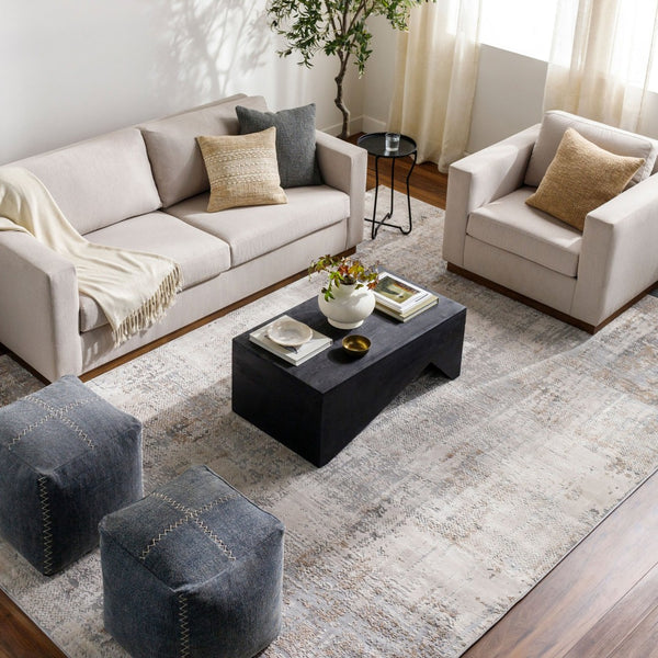 Livabliss Alpine Geometric Mid-century Machine Woven Polypropylene Accent Rug for Entryways Light Gray, Tau 2'7" x 7'3" ALP2304-2773