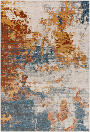 Alpine ALP-2316 8'10" x 12'4" Machine Woven Rug ALP2316-9124  Peach, Blue, Light Gray, Off-White, Charcoal, Medium Gray Surya