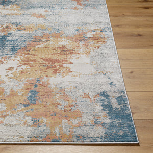 Alpine ALP-2316 8'10" x 12'4" Machine Woven Rug ALP2316-9124  Peach, Blue, Light Gray, Off-White, Charcoal, Medium Gray Surya
