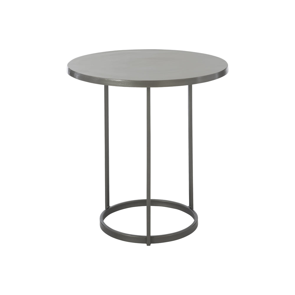 Bernhardt Bernhardt Cast-Aluminum Bonfield Side Table — 22" Round Minimalist Accent Table, Graphite Finish, Durable 407121