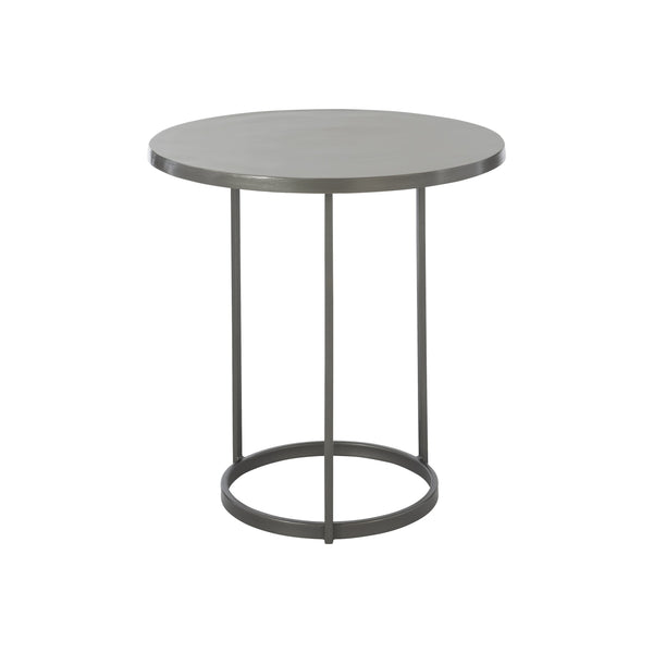 Bernhardt Bernhardt Cast-Aluminum Bonfield Side Table — 22" Round Minimalist Accent Table, Graphite Finish, Durable 407121