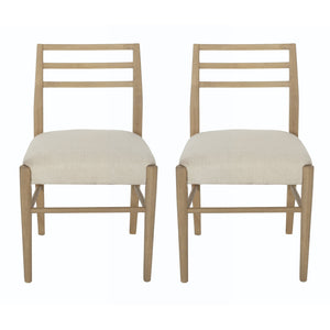 English Elm Christopher Knight Home® - DINING Chair Set of Two Farmhouse Ladder Back Upholstered Rubberwood Seats with Tapered Legs for Cozy Appeal Beige 73988.00LBGETW