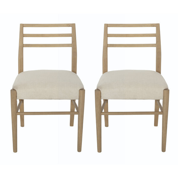 English Elm Christopher Knight Home® - DINING Chair Set of Two Farmhouse Ladder Back Upholstered Rubberwood Seats with Tapered Legs for Cozy Appeal Beige 73988.00LBGETW