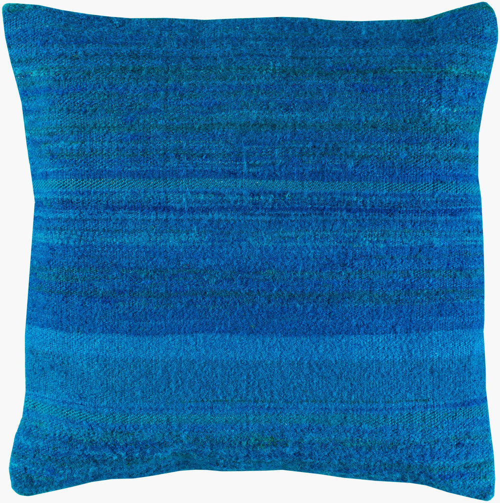 Surya Palu 18"L X 18"W Global-inspired Accent Pillow - Elegant Silk & Cotton Design For Eclectic Charm Blue Silk,Cotton,Cotton Alu004-1818p