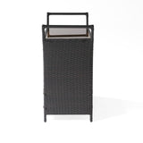 Christopher Knight Home® - Noble House - Bahama Outdoor Wicker Bar Cart with Tempered Glass Top