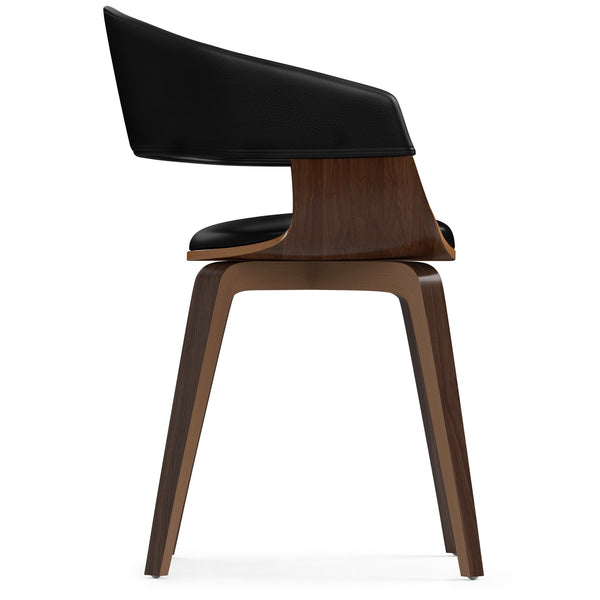 English Elm Lowell Bentwood Dining Chair - Stylish Mid-Century Modern Design In Black Vegan Leather Comfort B136P158830