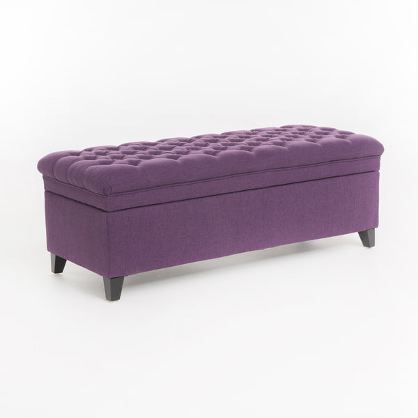 English Elm Juliana Rectangular Storage Ottoman Upholstered Lift Top for Living Room Seating 57741.00PUR