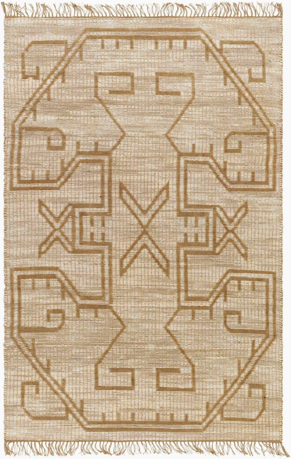 Livabliss Alex Handwoven Jute Flatweave Runner Natural Fiber Fringe Accent for Hallways and Entryways Beige, Sandston 5' x 7'6" ALX2300-576
