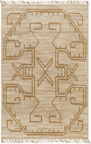 Livabliss Alex Handwoven Jute Flatweave Runner Natural Fiber Fringe Accent for Hallways and Entryways Beige, Sandston 5' x 7'6" ALX2300-576
