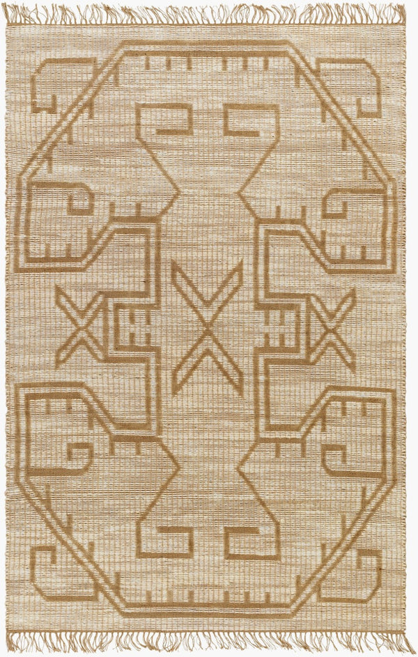 Livabliss Alex Handwoven Jute Flatweave Runner Natural Fiber Fringe Accent for Hallways and Entryways Beige, Sandston 5' x 7'6" ALX2300-576