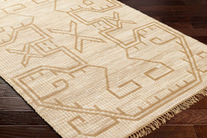 Livabliss Alex Handwoven Jute Flatweave Runner Natural Fiber Fringe Accent for Hallways and Entryways Beige, Sandston 5' x 7'6" ALX2300-576