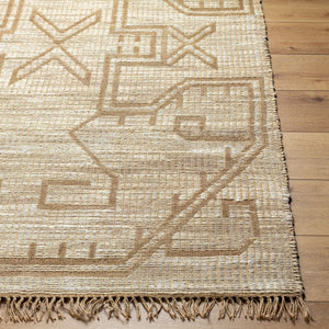 Livabliss Alex Handwoven Jute Flatweave Runner Natural Fiber Fringe Accent for Hallways and Entryways Beige, Sandston 5' x 7'6" ALX2300-576