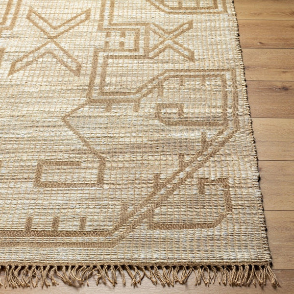 Livabliss Alex Handwoven Jute Flatweave Runner Natural Fiber Fringe Accent for Hallways and Entryways Beige, Sandston 5' x 7'6" ALX2300-576