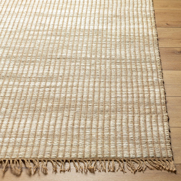 Livabliss Alex Handwoven Jute Flatweave Rug Natural Fiber Artisan Fringe for Entryway or Bath Beige, Sand 27" x 45" ALX2301-2745