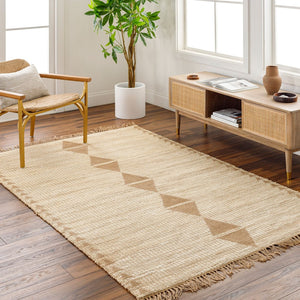 Livabliss Alex Handwoven Jute Flatweave Runner Rug with Fringe for Hallways and Entryways Beige, Sandston 2'6" x 8' ALX2303-268
