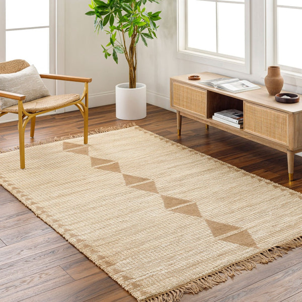 Livabliss Alex Handwoven Jute Flatweave Runner Rug with Fringe for Hallways and Entryways Beige, Sandston 2'6" x 8' ALX2303-268
