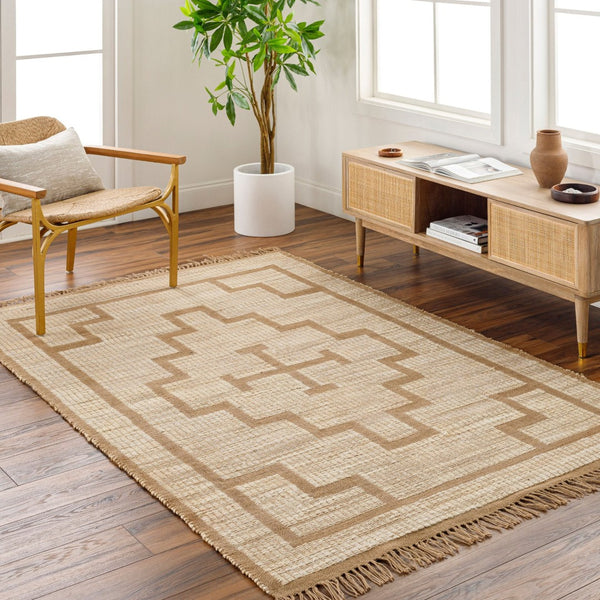 Livabliss Alex Handwoven Jute Runner Rug with Fringe for Entryway Hallway Bohemian Farmhouse Beige, Sandston 2'6" x 8' ALX2304-268