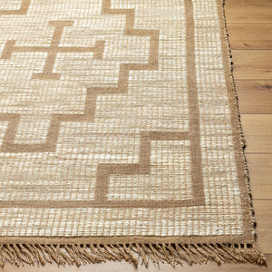 Livabliss Alex Handwoven Jute Runner Rug with Fringe for Entryway Hallway Bohemian Farmhouse Beige, Sandston 9' x 12' ALX2304-912