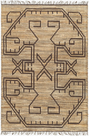 Livabliss Alex Handwoven Jute Flatweave Runner Rug Artisan Fringe Accent for Hallways and Entryways Taupe, Charcoal 8' x 10' ALX2305-810