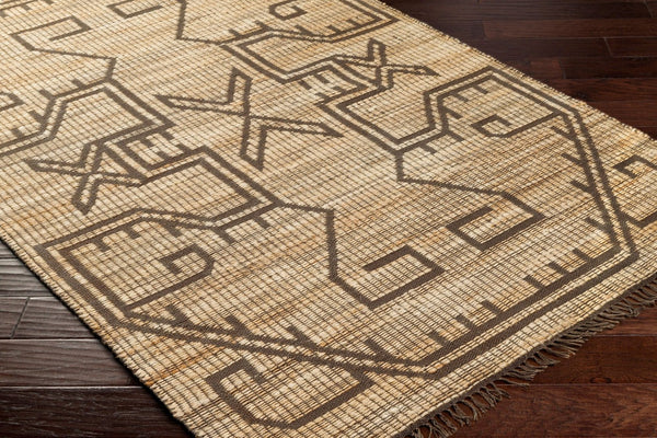 Livabliss Alex Handwoven Jute Flatweave Runner Rug Artisan Fringe Accent for Hallways and Entryways Taupe, Charcoal 8' x 10' ALX2305-810