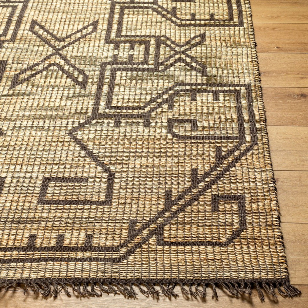 Livabliss Alex Handwoven Jute Flatweave Runner Rug Artisan Fringe Accent for Hallways and Entryways Taupe, Charcoal 8' x 10' ALX2305-810