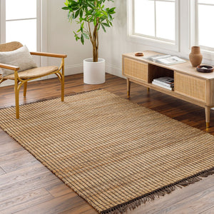 Livabliss Alex Handwoven Jute Flatweave Runner Natural Fiber Bohemian Hallway Entryway Accent Taupe, Sandston 8' x 10' ALX2306-810