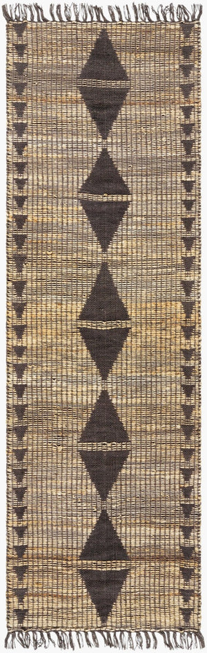Livabliss Alex Handmade Jute Flatweave Runner Natural Fiber Artisan Rug for Hallways Entryways Charcoal, Musta 2'6" x 8' ALX2308-268