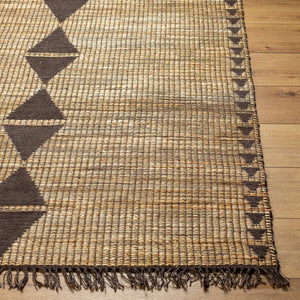 Livabliss Alex Handmade Jute Flatweave Runner Natural Fiber Artisan Rug for Hallways Entryways Charcoal, Musta 8' x 10' ALX2308-810