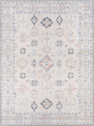 Livabliss Alanya Flatweave Turkish Area Rug Machine Woven Chenille Blend for High Traffic Rooms Rust, Dark Blue 5'3" x 7' ALY2302-537