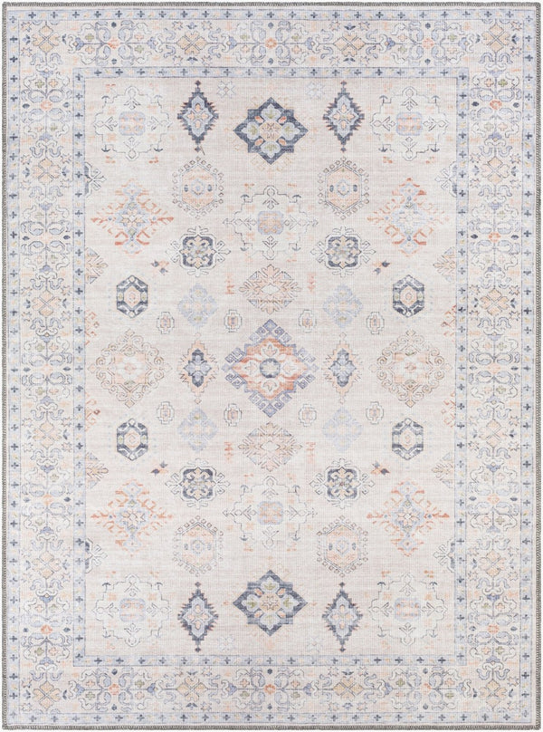 Livabliss Alanya Flatweave Turkish Area Rug Machine Woven Chenille Blend for High Traffic Rooms Rust, Dark Blue 5'3" x 7' ALY2302-537
