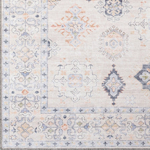 Livabliss Alanya Flatweave Turkish Area Rug Machine Woven Chenille Blend for High Traffic Rooms Rust, Dark Blue 5'3" x 7' ALY2302-537