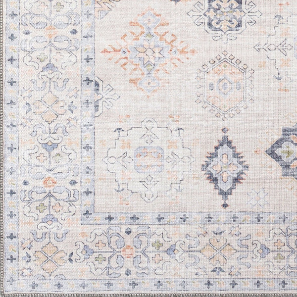 Livabliss Alanya Flatweave Turkish Area Rug Machine Woven Chenille Blend for High Traffic Rooms Rust, Dark Blue 5'3" x 7' ALY2302-537