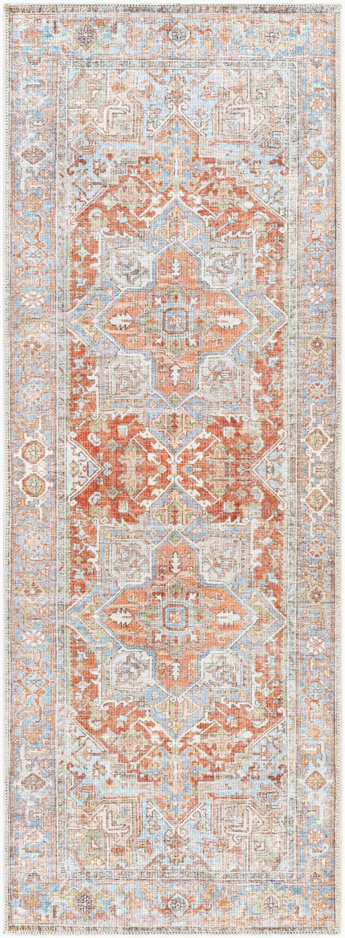 Livabliss Alanya Traditional Runner Rug Soft Chenille Polyester Blend for Hallways and Entryways Brown, Rust 2'7" x 7'3" ALY2305-2773
