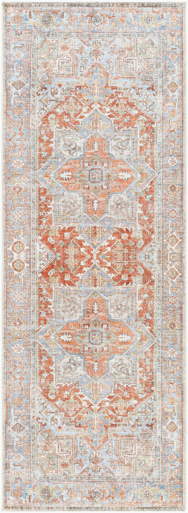 Livabliss Alanya Traditional Runner Rug Soft Chenille Polyester Blend for Hallways and Entryways Brown, Rust 2'7" x 7'3" ALY2305-2773
