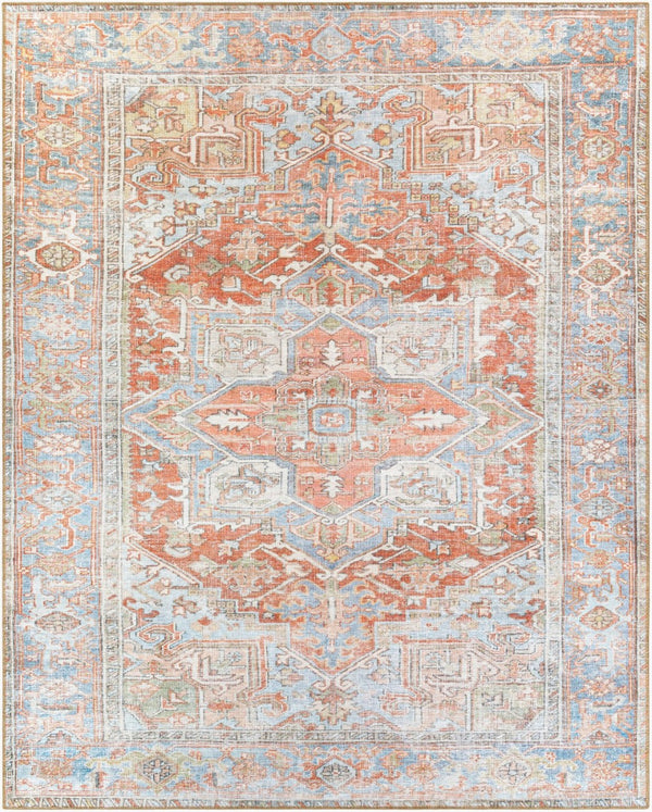 Livabliss Alanya Traditional Runner Rug Soft Chenille Polyester Blend for Hallways and Entryways Brown, Rust 7'7" x 9'6" ALY2305-7696