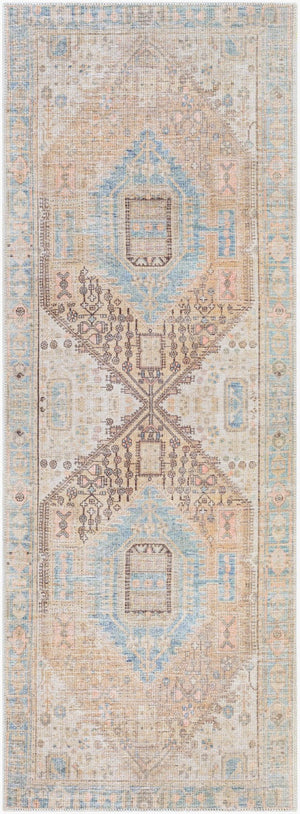 Livabliss Alanya Flatweave Runner Soft Chenille Polyester Blend for Hallways and Entryways Denim, Coral 2'7" x 7'3" ALY2306-2773