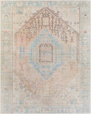 Livabliss Alanya Flatweave Runner Soft Chenille Polyester Blend for Hallways and Entryways Denim, Coral 7'7" x 9'6" ALY2306-7696